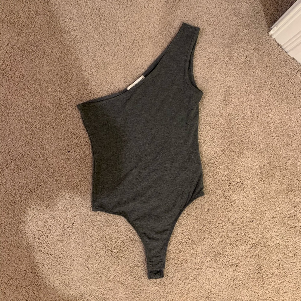 PacSun Grey One Shoulder Bodysuit